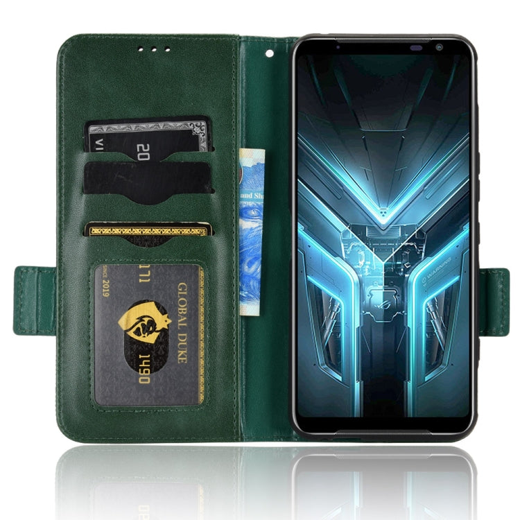 For Asus ROG Phone 3 Strix / 3 ZS661KL Symmetrical Triangle Leather Phone Case(Green) - ASUS Cases by buy2fix | Online Shopping UK | buy2fix