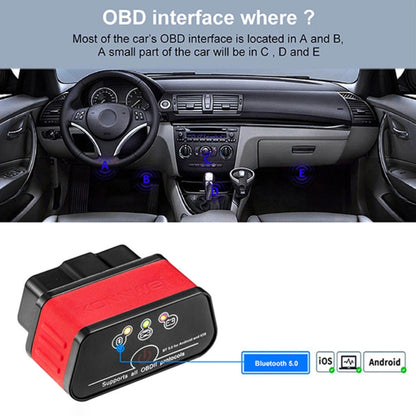 KONNWEI KW903 Bluetooth 5.0 OBD2 Car Fault Diagnostic Scan Tools Support IOS / Android(Black Red) - Code Readers & Scan Tools by KONNWEI | Online Shopping UK | buy2fix