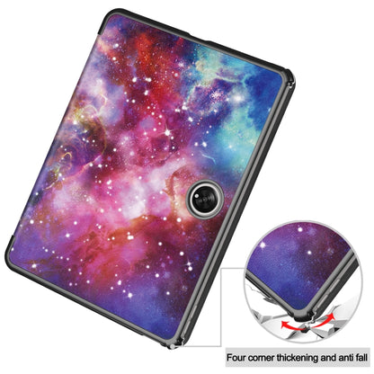 For OnePlus Pad Custer Painted 3-Fold Holder Smart Leather Tablet Case(Milky Way Nebula) - Others by buy2fix | Online Shopping UK | buy2fix