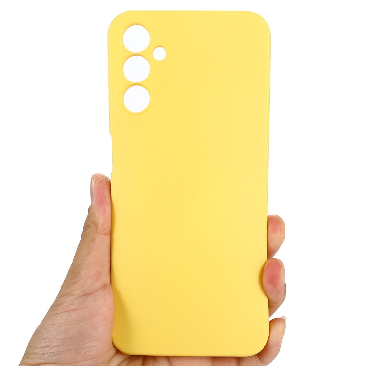 For Samsung Galaxy A24 4G Pure Color Liquid Silicone Shockproof Phone Case(Yellow) - Galaxy Phone Cases by buy2fix | Online Shopping UK | buy2fix