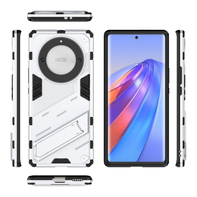 For Honor X9a/X40 5G/Magic5 Lite Punk Armor PC + TPU Phone Case with Holder(White) - Honor Cases by buy2fix | Online Shopping UK | buy2fix