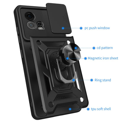 For Motorola Moto G72 Sliding Camera Cover Design TPU+PC Phone Case(Red) - Motorola Cases by buy2fix | Online Shopping UK | buy2fix