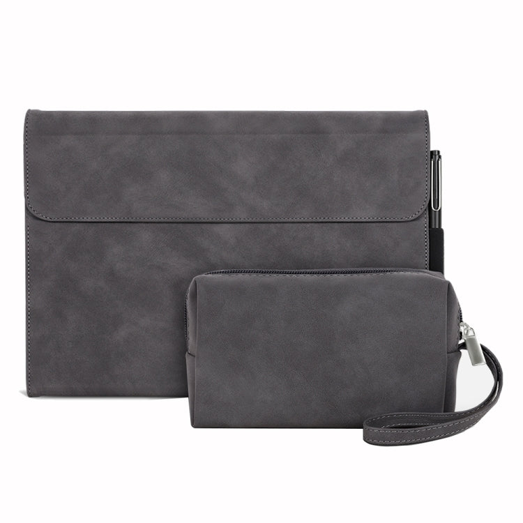 For Microsoft Surface Pro 8 Sheepskin All-Inclusive Shockproof Protective Case with Power Bag(Grey) - Others by buy2fix | Online Shopping UK | buy2fix