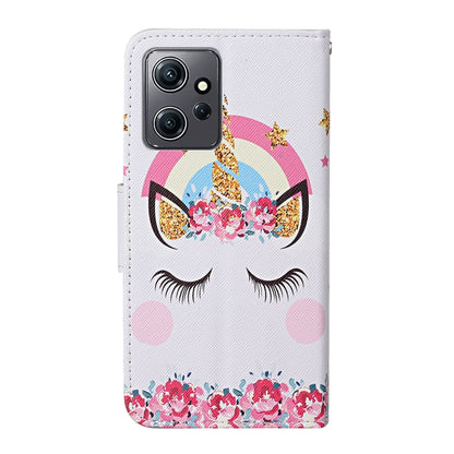 For Xiaomi Redmi Note 12 4G Global Colored Drawing Pattern Flip Leather Phone Case(Crown Unicorn) - Note 12 Cases by buy2fix | Online Shopping UK | buy2fix