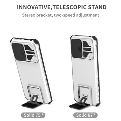 For Xiaomi Redmi Note 12 Pro 5G / Poco X5 Pro Stereoscopic Holder Sliding Camshield Phone Case(White) - Note 12 Pro Cases by buy2fix | Online Shopping UK | buy2fix