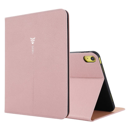 For iPad 2025 / 2022 GEBEI Silk Texture Flip Tablet Leather Case(Rose Gold) - iPad 2025 / 2022 Cases by GEBEI | Online Shopping UK | buy2fix