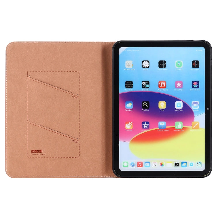 For iPad 2025 / 2022 GEBEI Silk Texture Flip Tablet Leather Case(Rose Gold) - iPad 2025 / 2022 Cases by GEBEI | Online Shopping UK | buy2fix