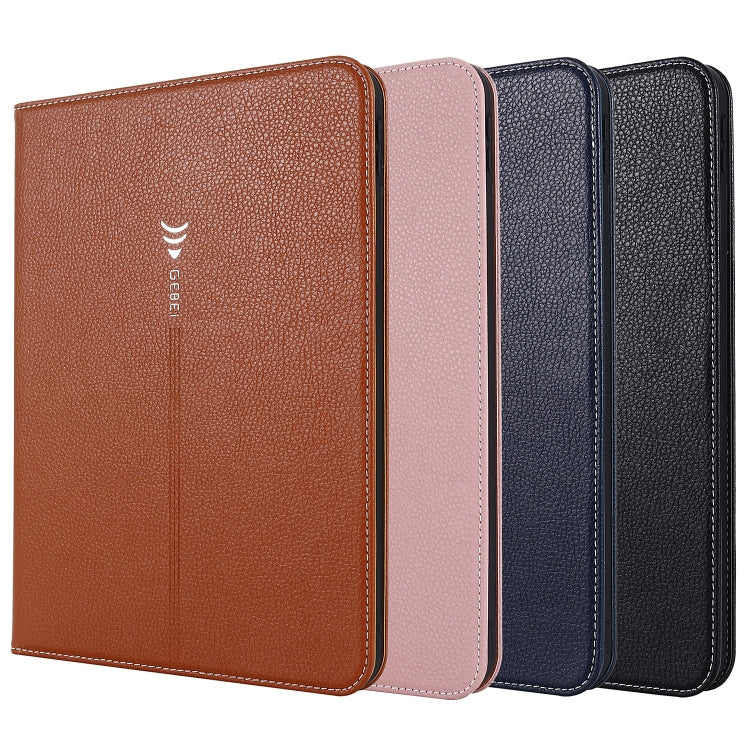 For iPad 2025 / 2022 GEBEI Silk Texture Flip Tablet Leather Case(Rose Gold) - iPad 2025 / 2022 Cases by GEBEI | Online Shopping UK | buy2fix