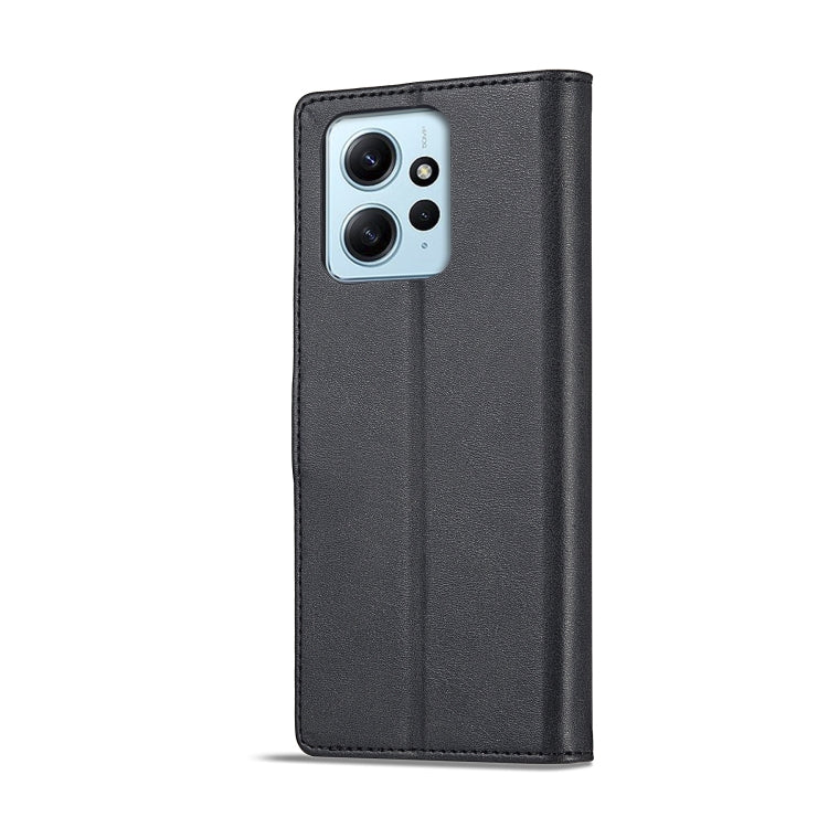 For Xiaomi Redmi Note 12 4G Global LC.IMEEKE Calf Texture Leather Phone Case(Black) - Note 12 Cases by LC.IMEEKE | Online Shopping UK | buy2fix