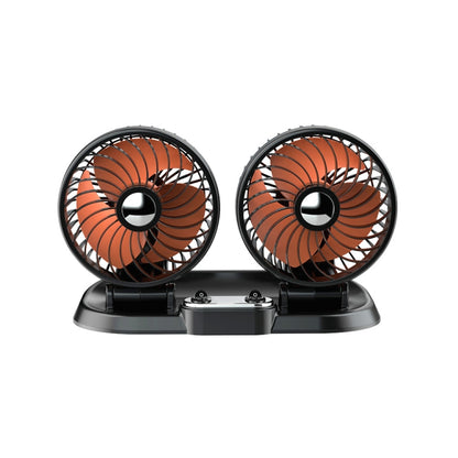 F622 Car Creative Folding Rotatable Double Head Electric Cooling Fan, Style:24V Cigarette Lighter - In Car by buy2fix | Online Shopping UK | buy2fix