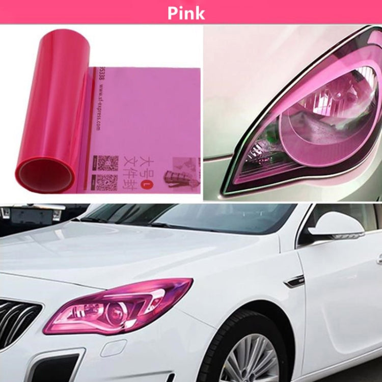 2pcs Car Headlight Protective Film Tail Light Film Motorcycle Fog Light Film, Size:30 x 100cm(Pink) - In Car by buy2fix | Online Shopping UK | buy2fix