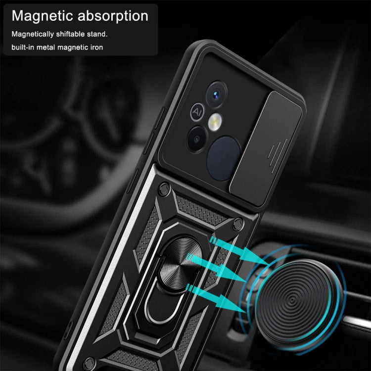 For Xiaomi Redmi 12C 4G / 11A Sliding Camera Cover Design TPU+PC Phone Case(Black) - Xiaomi Cases by buy2fix | Online Shopping UK | buy2fix