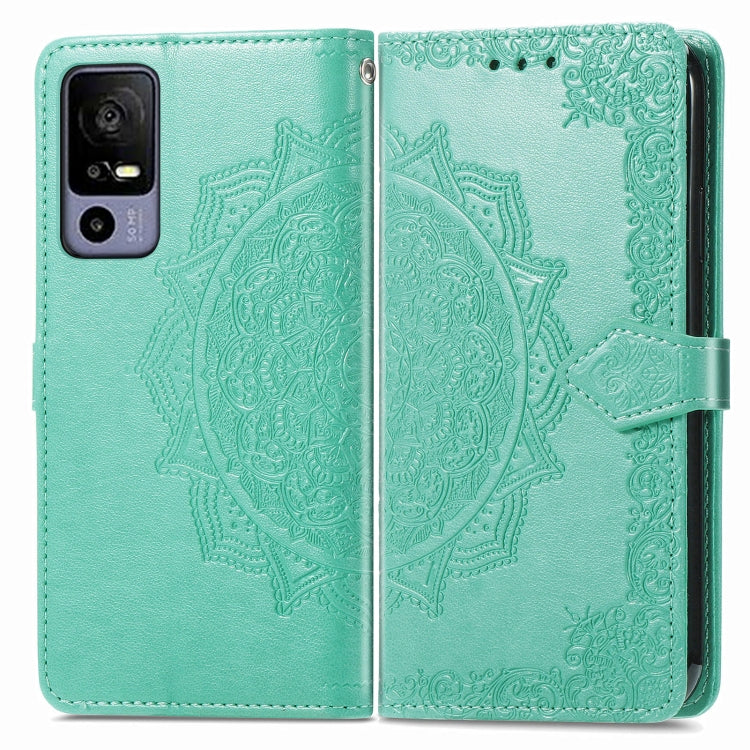 For TCL 40R Mandala Flower Embossed Leather Phone Case(Green) - More Brand by buy2fix | Online Shopping UK | buy2fix