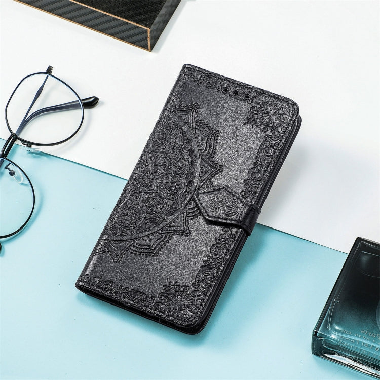 For TCL 403 Mandala Flower Embossed Leather Phone Case(Black) - More Brand by buy2fix | Online Shopping UK | buy2fix