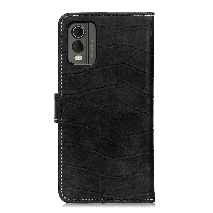 For Nokia C32 4G Magnetic Crocodile Texture Horizontal Flip Leather Phone Case(Black) - Nokia Cases by buy2fix | Online Shopping UK | buy2fix