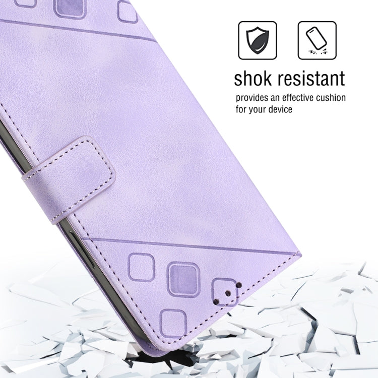 For Huawei nova 10 Skin-feel Embossed Leather Phone Case(Light Purple) - Huawei Cases by buy2fix | Online Shopping UK | buy2fix