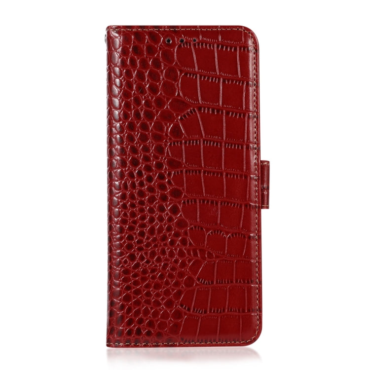 For Nokia C12 4G Crocodile Top Layer Cowhide Leather Phone Case(Red) - Nokia Cases by buy2fix | Online Shopping UK | buy2fix