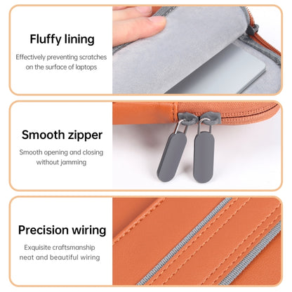 Waterproof PU Laptop Bag Inner Bag, Size:13 / 14 inch(Grey) -  by buy2fix | Online Shopping UK | buy2fix