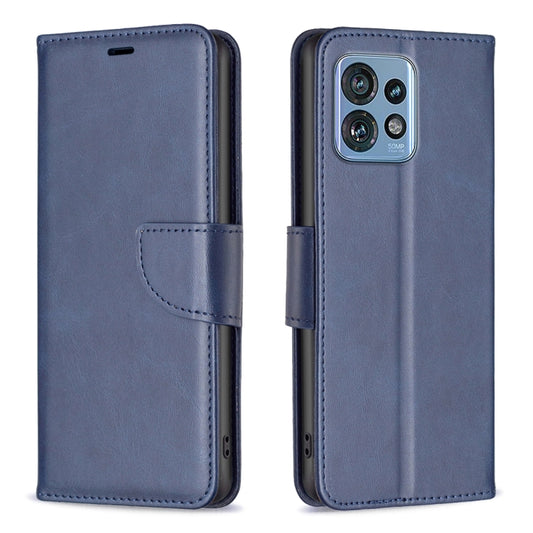 For Motorola Edge 40 Pro 5G / Moto X40 / X40 Pro Lambskin Texture Pure Color Flip Leather Phone Case(Blue) - Motorola Cases by buy2fix | Online Shopping UK | buy2fix