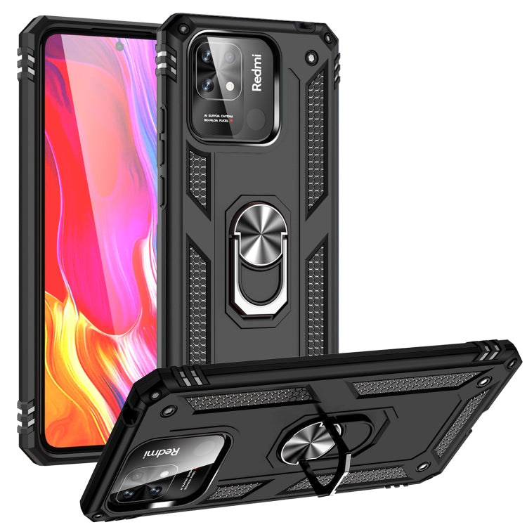 For Xiaomi Redmi 12C / 11A Shockproof TPU + PC Phone Case with Holder(Black) - Mi 11 Ultra Cases by buy2fix | Online Shopping UK | buy2fix