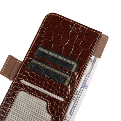 For Asus ROG Phone 7 Crocodile Top Layer Cowhide Leather Phone Case(Brown) - ASUS Cases by buy2fix | Online Shopping UK | buy2fix