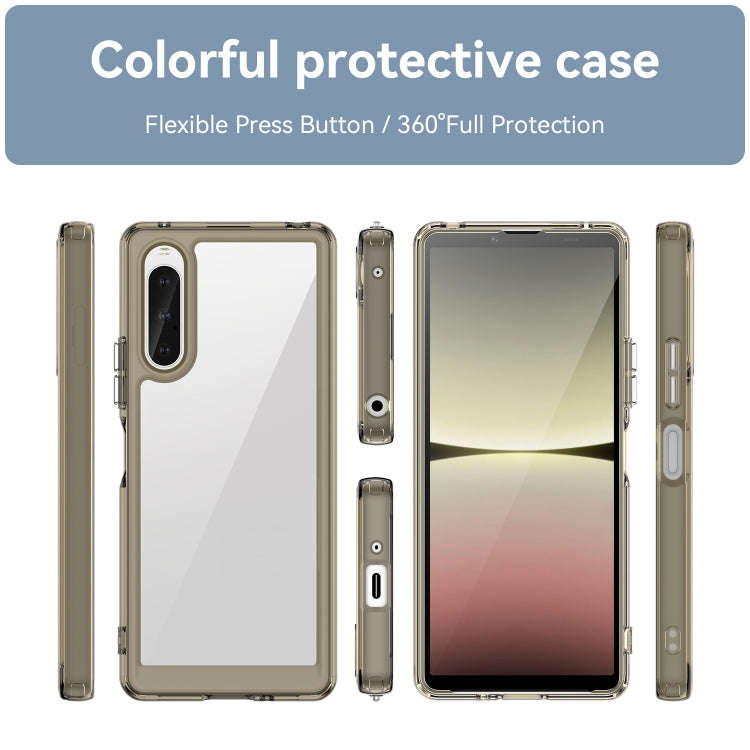 For Sony Xperia 10 V Colorful Series Acrylic + TPU Phone Case(Transparent Grey) - Sony Cases by buy2fix | Online Shopping UK | buy2fix