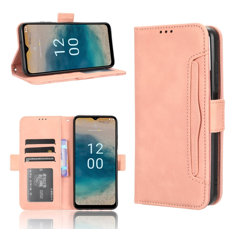 For Nokia G22 4G Skin Feel Calf Texture Card Slots Leather Phone Case(Pink) - Nokia Cases by buy2fix | Online Shopping UK | buy2fix