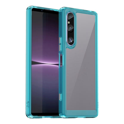 For Sony Xperia 1 V Colorful Series Acrylic + TPU Phone Case(Transparent Blue) - Sony Cases by buy2fix | Online Shopping UK | buy2fix