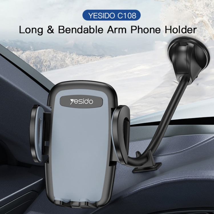 Yesido C108 360 Degree Rotation Car Windshield Suction Cup Phone Holder(Black) -  by Yesido | Online Shopping UK | buy2fix