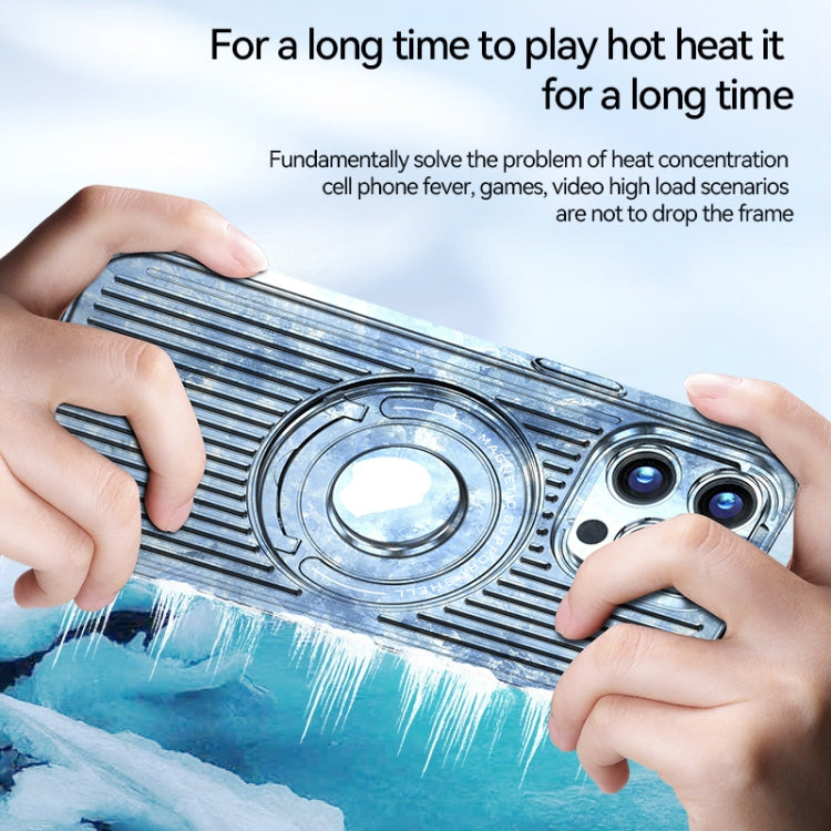 For iPhone 13 Pro Max Cooling MagSafe Magnetic Ring Holder Phone Case(Blue) - iPhone 13 Pro Max Cases by buy2fix | Online Shopping UK | buy2fix