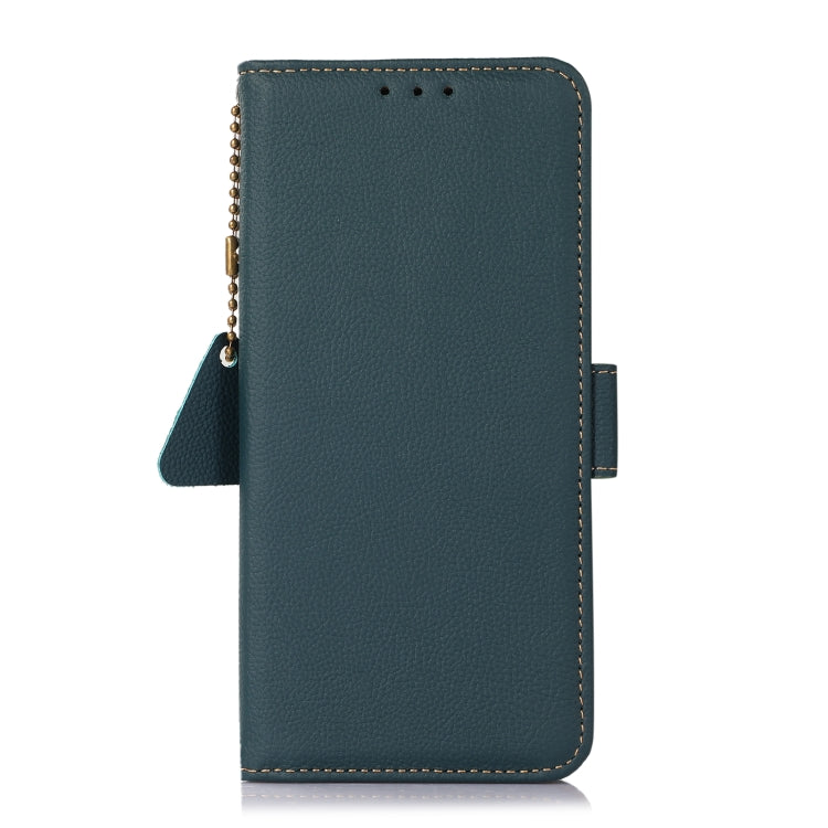 For Samsung Galaxy M54 5G Side-Magnetic TJ Genuine Leather RFID Phone Case(Green) - Galaxy Phone Cases by buy2fix | Online Shopping UK | buy2fix