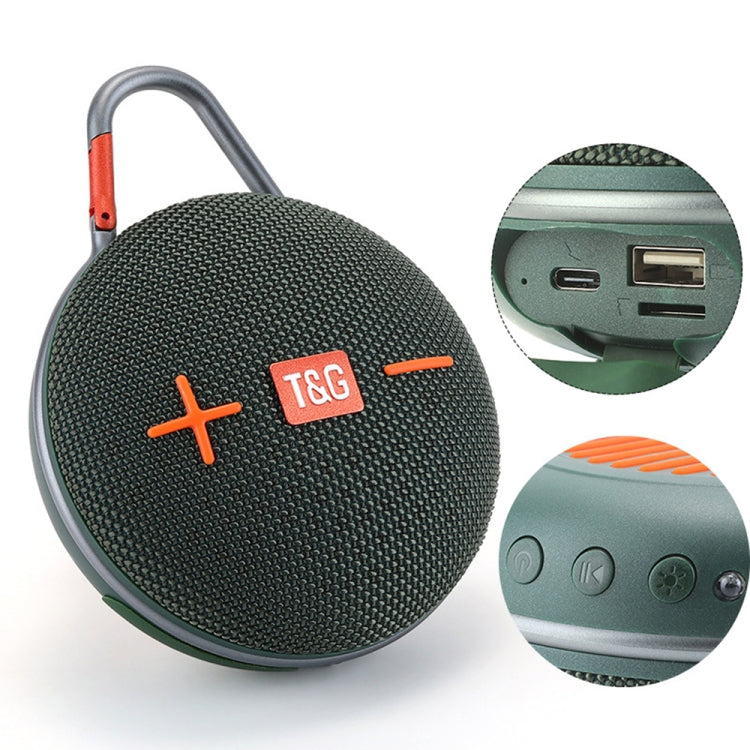 T&G TG648 TWS Outdoor Mini Portable Wireless Bluetooth Speaker with LED Light(Dark Green) - Mini Speaker by T&G | Online Shopping UK | buy2fix