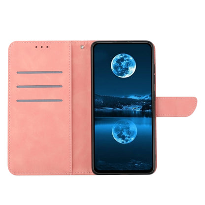 For Xiaomi Redmi Note 12 4G Stitching Embossed Leather Phone Case(Pink) - Note 12 Cases by buy2fix | Online Shopping UK | buy2fix