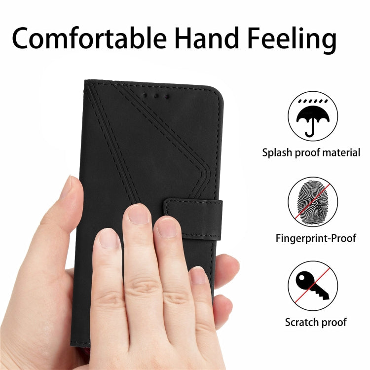 For Redmi Note 12 Pro 4G/5G Stitching Embossed Leather Phone Case(Black) - Note 12 Pro Cases by buy2fix | Online Shopping UK | buy2fix
