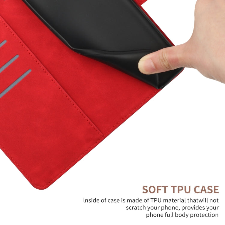 For Xiaomi POCO X5 Pro Stitching Embossed Leather Phone Case(Red) - Xiaomi Cases by buy2fix | Online Shopping UK | buy2fix