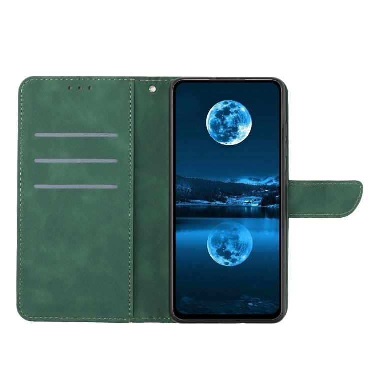 For Redmi Note 11 4G Global Stitching Embossed Leather Phone Case(Green) - Xiaomi Cases by buy2fix | Online Shopping UK | buy2fix