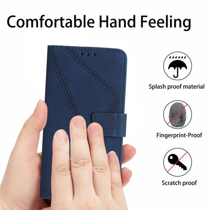 For Xiaomi POCO C40 Stitching Embossed Leather Phone Case(Blue) - Xiaomi Cases by buy2fix | Online Shopping UK | buy2fix