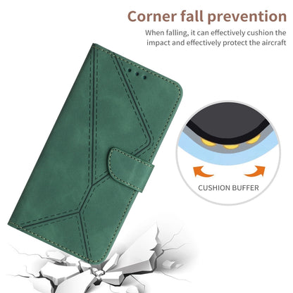 For Xiaomi POCO F5 Pro 5G Stitching Embossed Leather Phone Case(Green) - Xiaomi Cases by buy2fix | Online Shopping UK | buy2fix