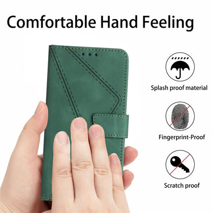 For Xiaomi POCO M5 / M4 5G Stitching Embossed Leather Phone Case(Green) - Xiaomi Cases by buy2fix | Online Shopping UK | buy2fix