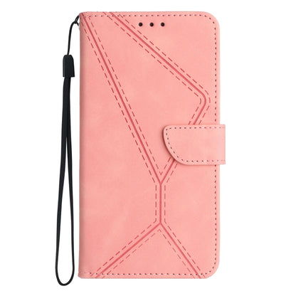 For iPhone 12 Pro Max Stitching Embossed Leather Phone Case(Pink) - iPhone 12 Pro Max Cases by buy2fix | Online Shopping UK | buy2fix