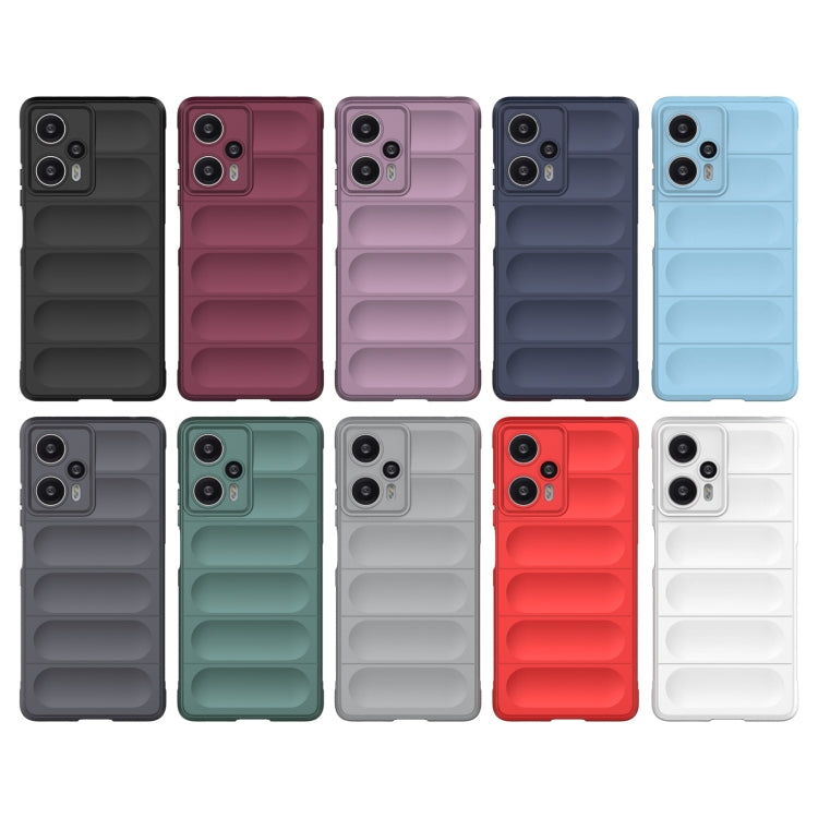 For Xiaomi Redmi Note 12 Turbo Magic Shield TPU + Flannel Phone Case(Dark Grey) - Xiaomi Cases by buy2fix | Online Shopping UK | buy2fix