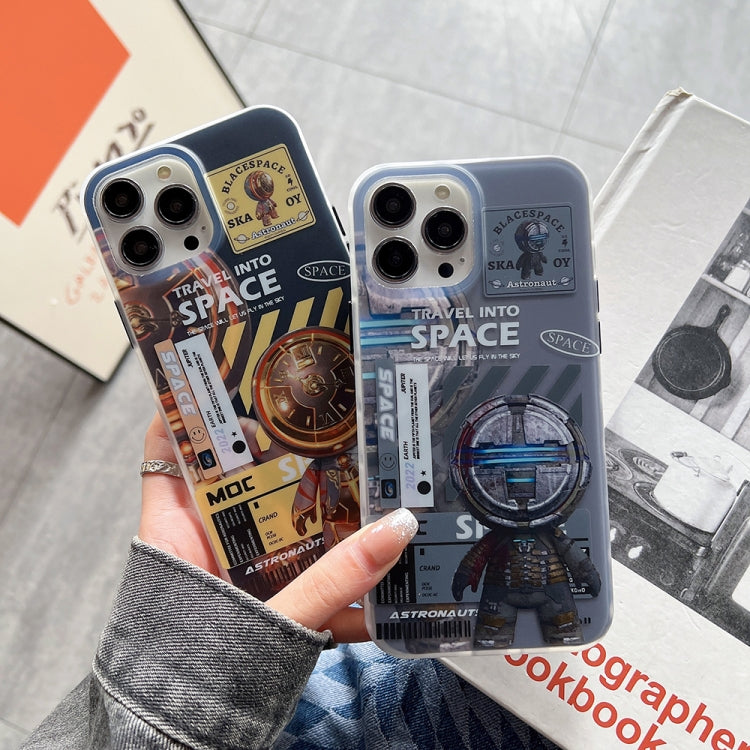 For iPhone 14 Pro Max Dual-side IMD Astronaut Frosted Phone Case(Blue Grey) - iPhone 14 Pro Max Cases by buy2fix | Online Shopping UK | buy2fix