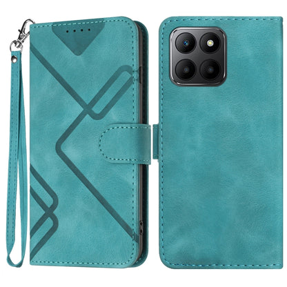 For Honor 70 Lite Line Pattern Skin Feel Leather Phone Case(Light Blue) - Honor Cases by buy2fix | Online Shopping UK | buy2fix