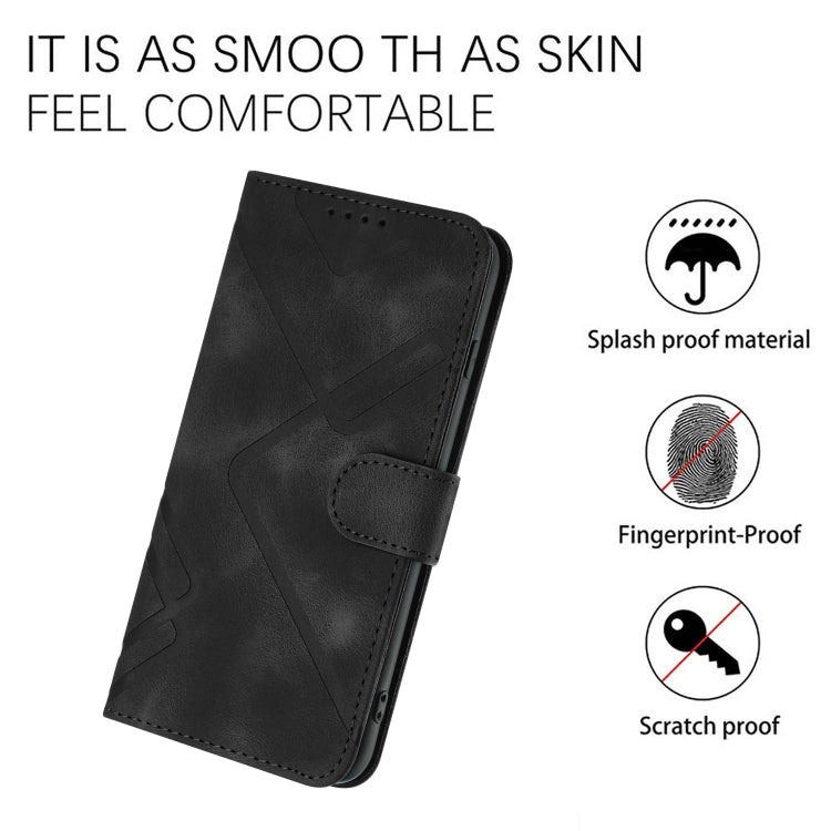 For Honor Magic5 Lite 5G Line Pattern Skin Feel Leather Phone Case(Black) - Honor Cases by buy2fix | Online Shopping UK | buy2fix