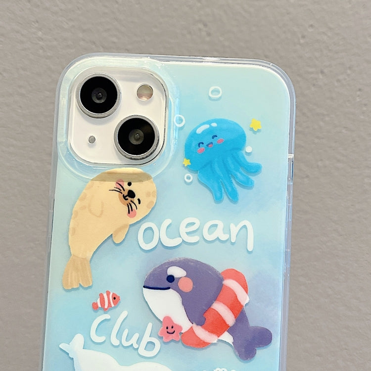For iPhone 14 Pro IMD Cute Animal Pattern Phone Case(Seal) - iPhone 14 Pro Cases by buy2fix | Online Shopping UK | buy2fix