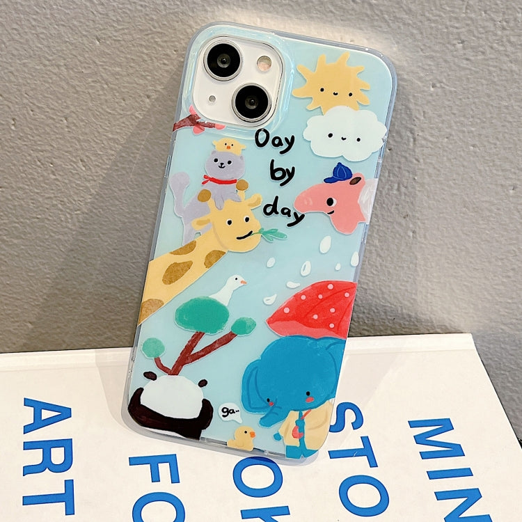 For iPhone 12 IMD Cute Animal Pattern Phone Case(Giraffe) - iPhone 12 / 12 Pro Cases by buy2fix | Online Shopping UK | buy2fix