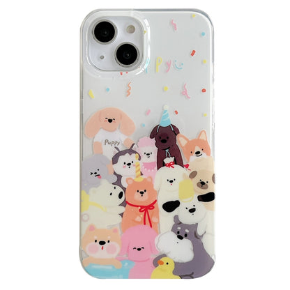 For iPhone 12 IMD Cute Animal Pattern Phone Case(Dog) - iPhone 12 / 12 Pro Cases by buy2fix | Online Shopping UK | buy2fix