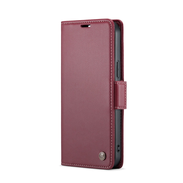 For iPhone 14 Pro Max CaseMe 023 Butterfly Buckle Litchi Texture RFID Anti-theft Leather Phone Case(Wine Red) - iPhone 14 Pro Max Cases by CaseMe | Online Shopping UK | buy2fix