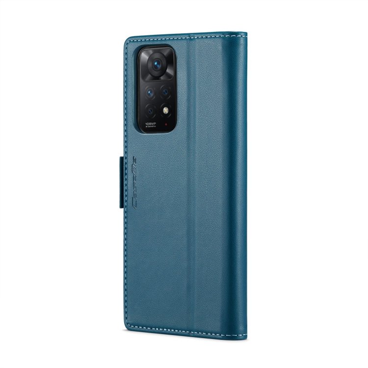 CaseMe 023 Butterfly Buckle Litchi Texture RFID Anti-theft Leather Phone Case For Xiaomi Redmi Note 11 Pro 5G Global/Redmi Note 11 Pro Global(Blue) - Redmi Note 11 Pro Case by CaseMe | Online Shopping UK | buy2fix