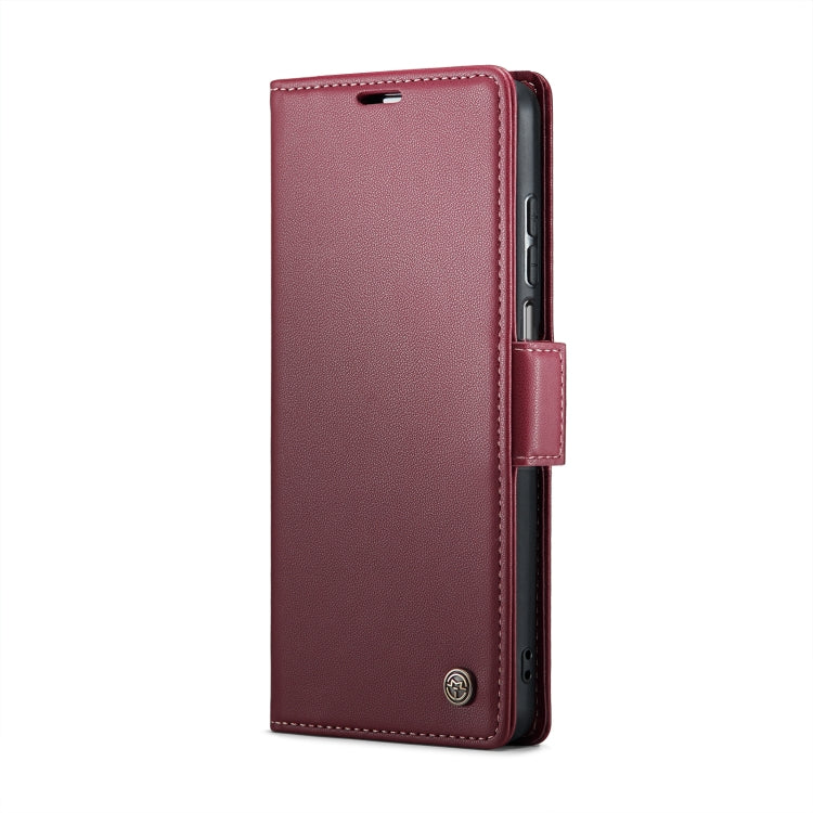 For Xiaomi Redmi Note 9S/Note 9 Pro/Note 9 Pro Max CaseMe 023 Butterfly Buckle Litchi Texture RFID Anti-theft Leather Phone Case(Wine Red) - Xiaomi Cases by CaseMe | Online Shopping UK | buy2fix